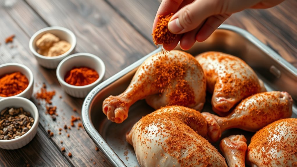 apply seasoning generously evenly