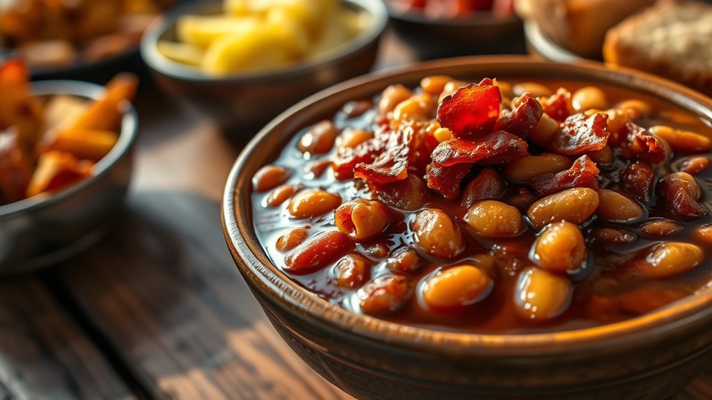 bacon infused baked bean side
