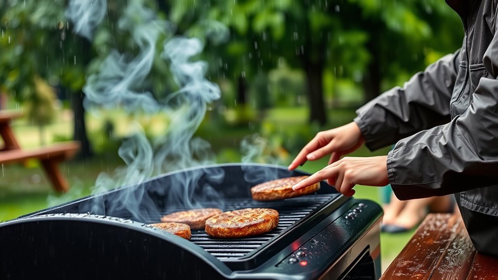 barbecue in the rain