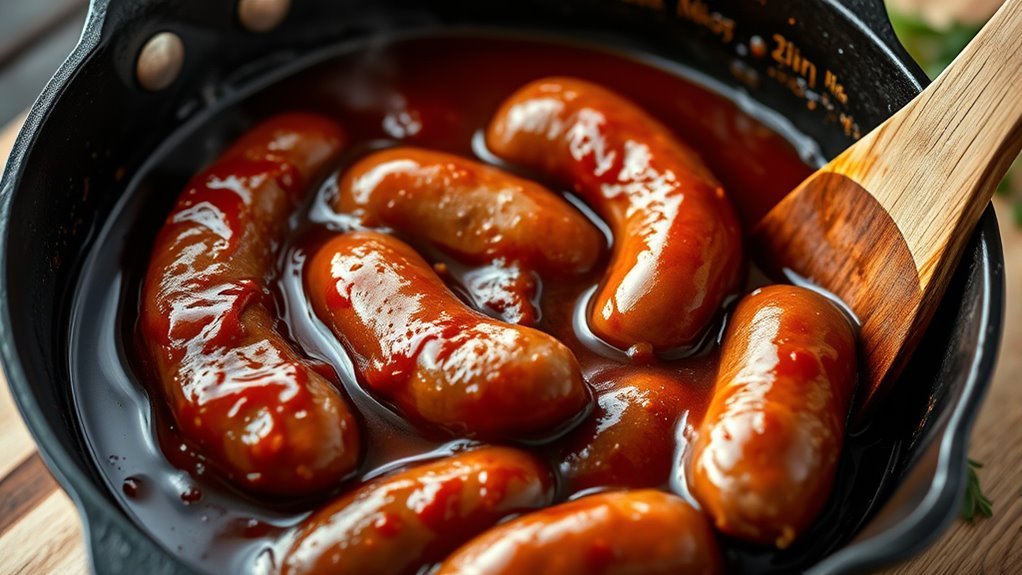 coat sausages evenly thoroughly