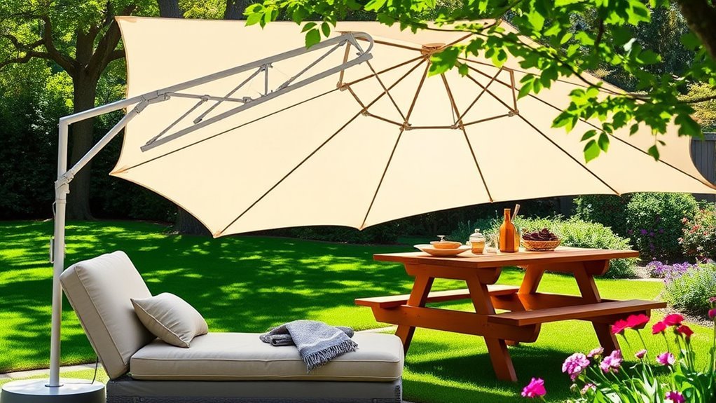 comfortable shaded seating area