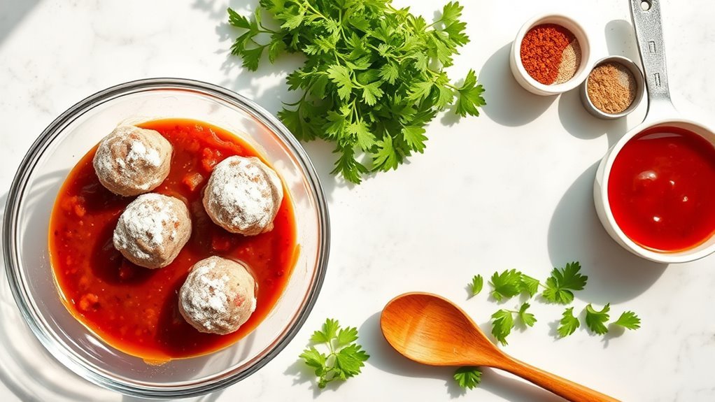 gather ingredients before cooking
