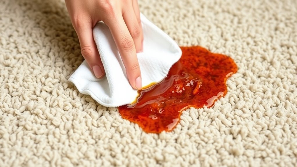 gentle blotting and rinsing