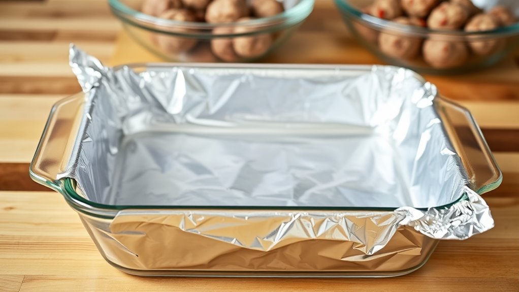 grease dish arrange evenly