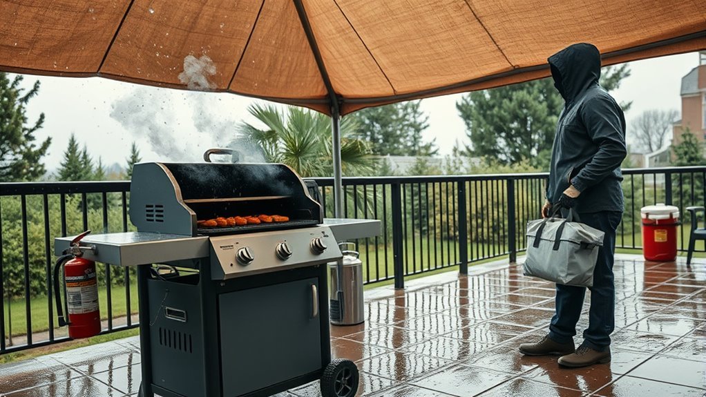 grill safely in rain