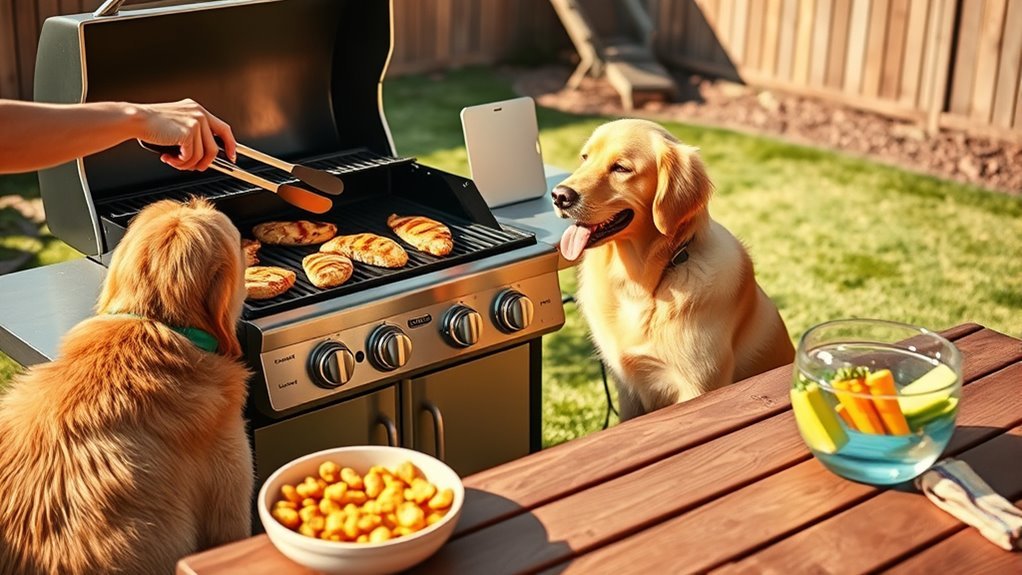 keep dog safe grilling area