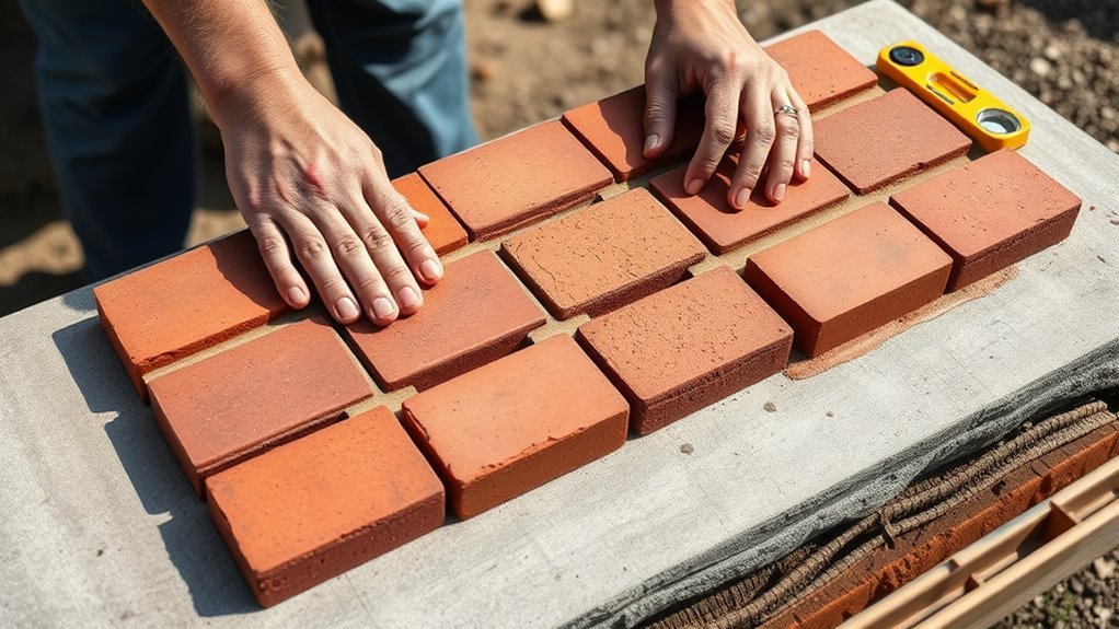 lay bricks level and stagger