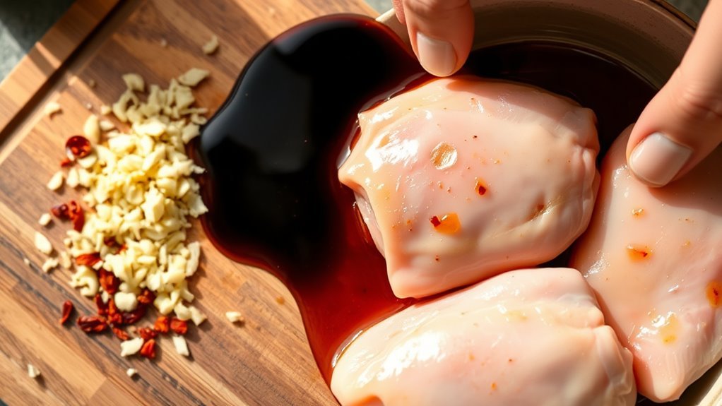 marinate chicken thoroughly reserve