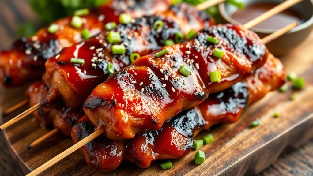 marinate grill caramelize garnish