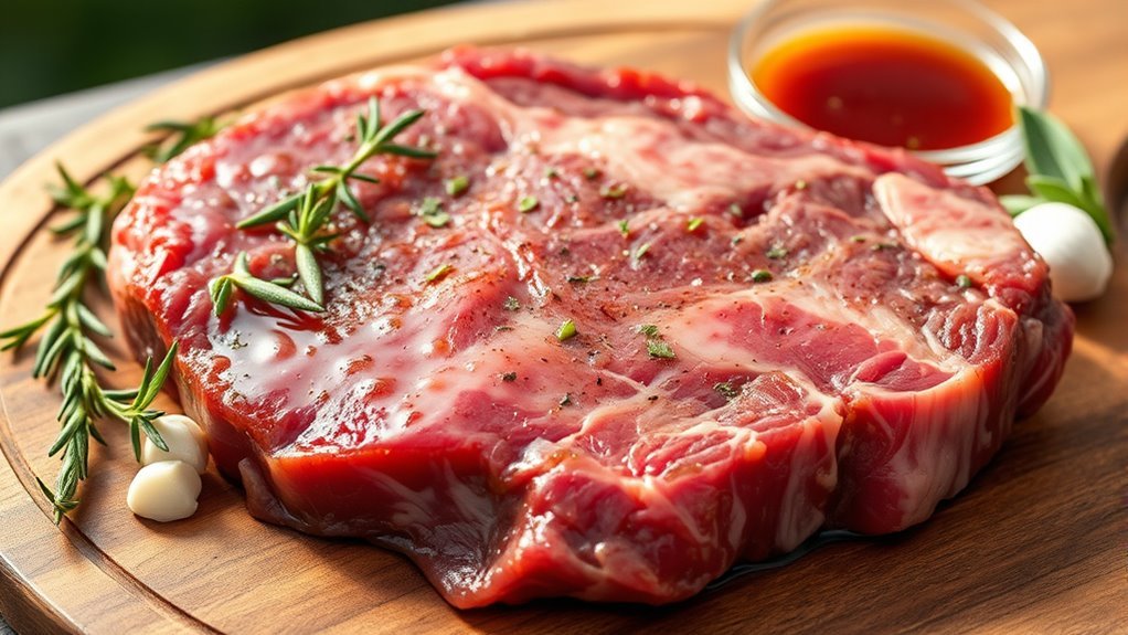 marinate refrigerate discard sear