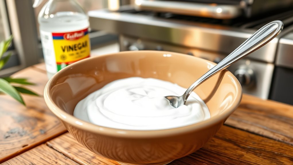 mix baking soda paste gradually