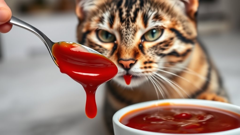 monitor cat after bbq sauce