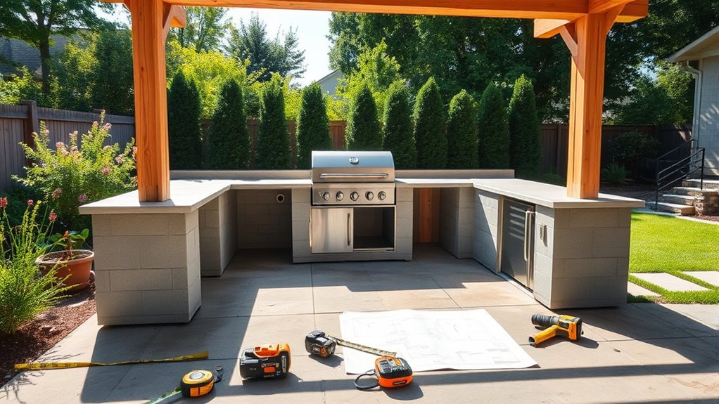 plan outdoor kitchen layout