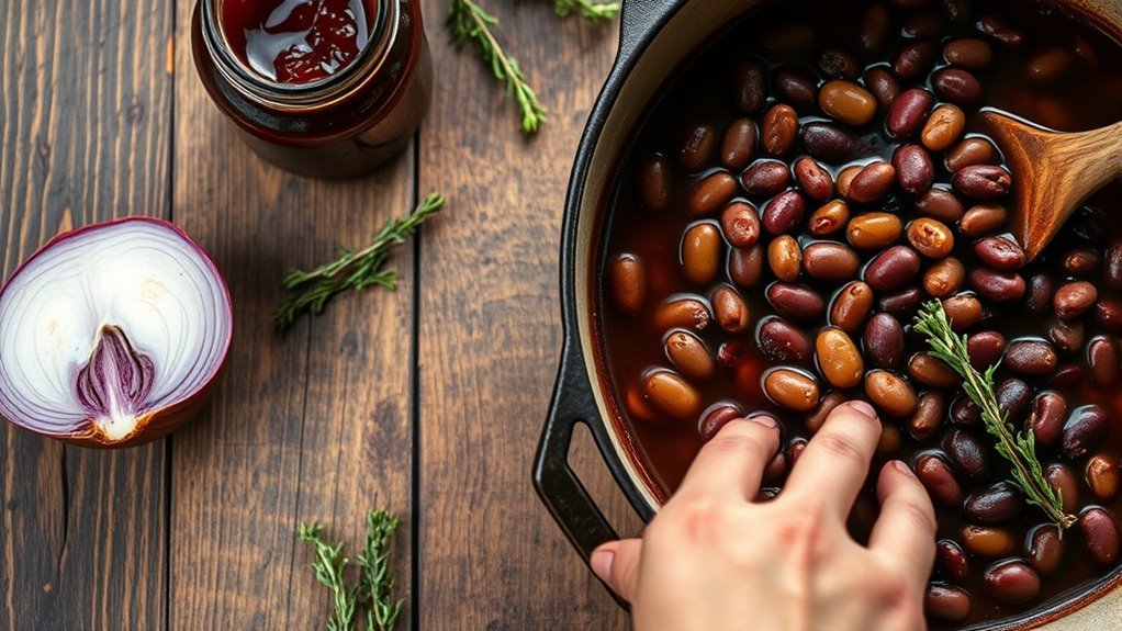 prepare beans with smoky seasonings