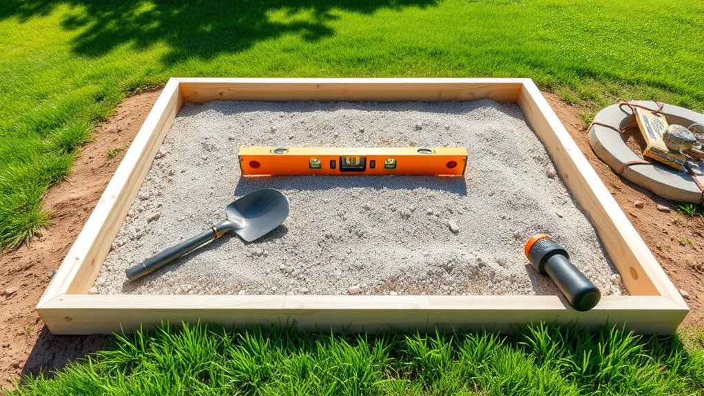 prepare level drain pour
