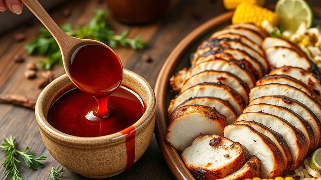 shredded turkey with sauce