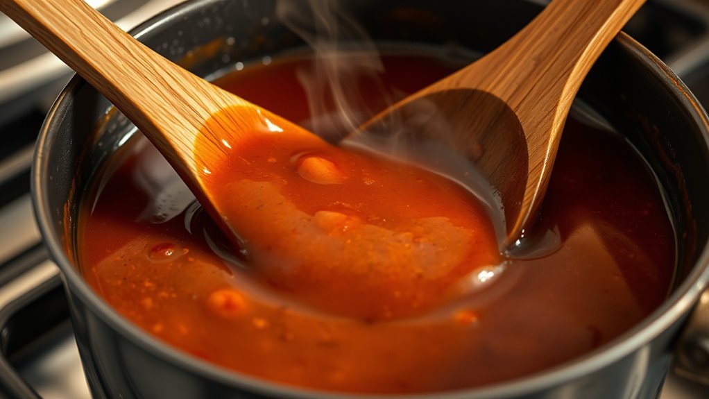 simmer stir develop flavor