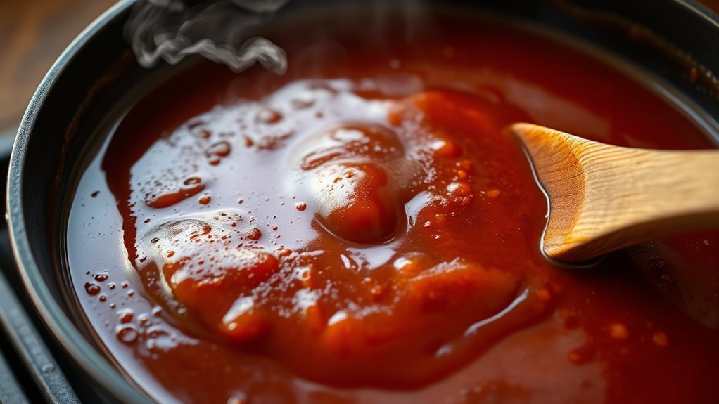 simmer stir thicken cool
