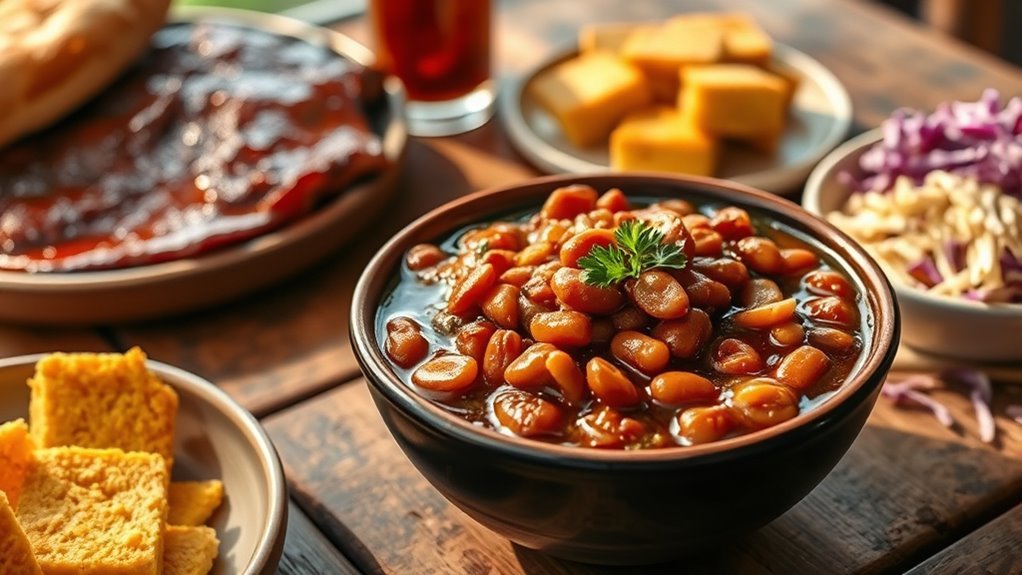 spicy bacon enhanced baked beans