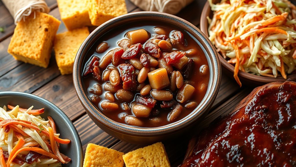 sweet smoky slow cooked beans