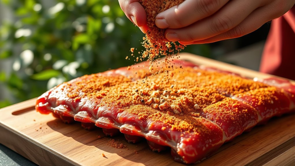 apply spice rub evenly
