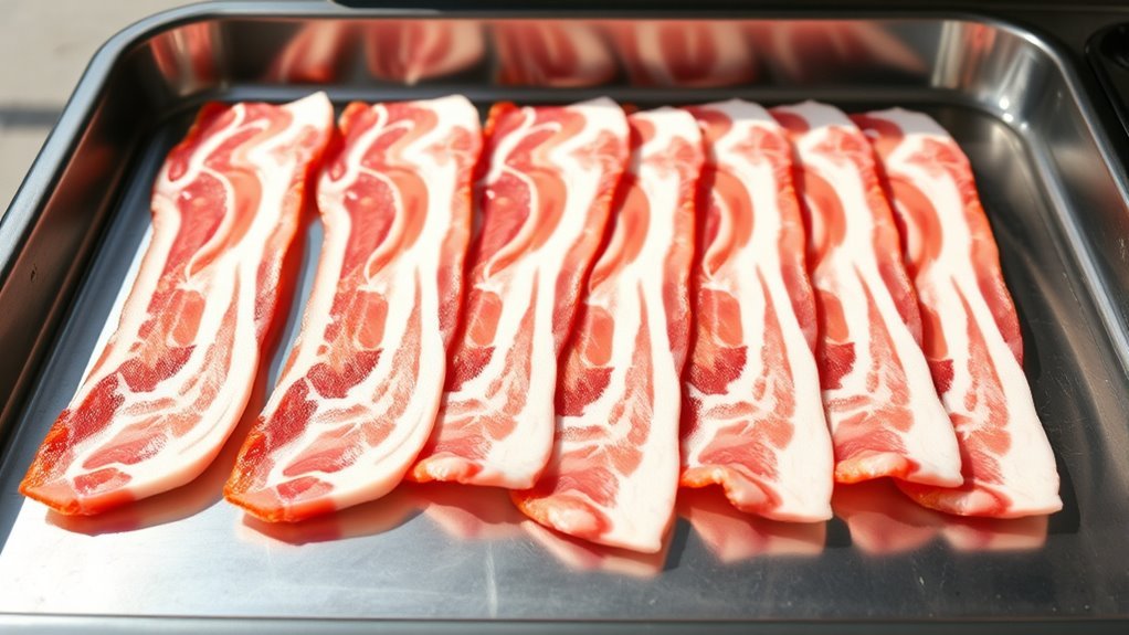 arrange bacon evenly spaced