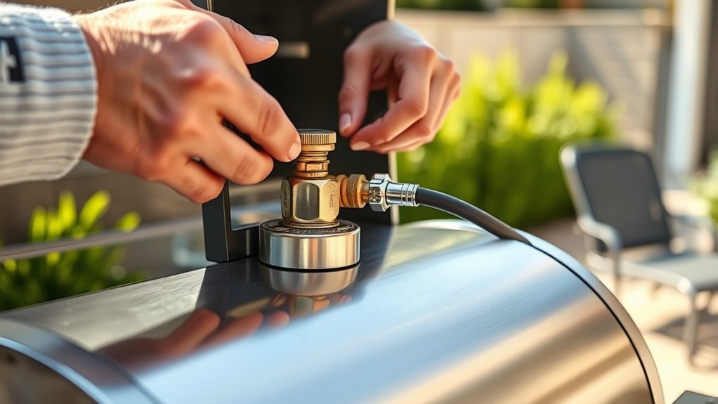 check tank and connections
