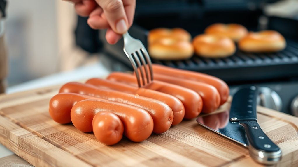 choose score pre cook hot dogs