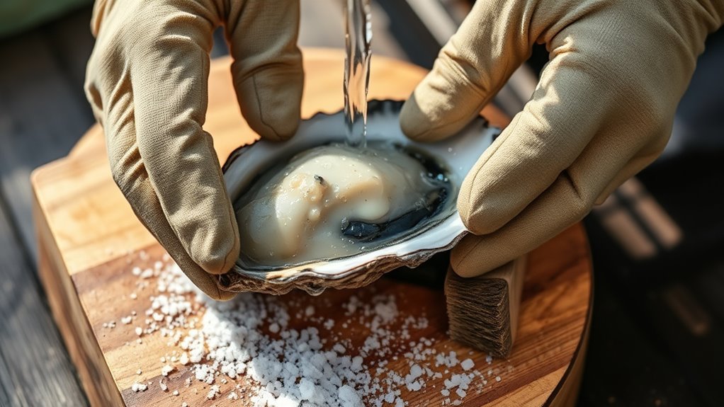 clean scrub shuck stabilize