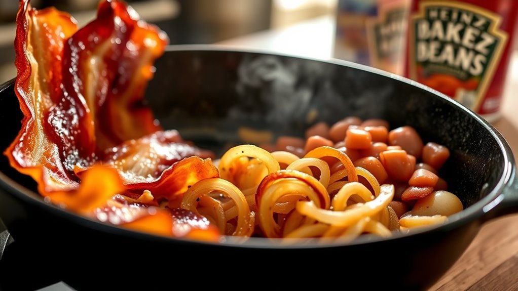 cook bacon saut onions