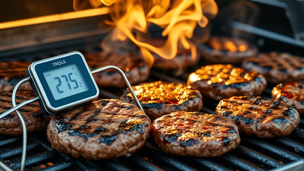 cook burgers at proper temperature