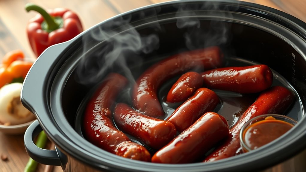 cook sausages in sauce