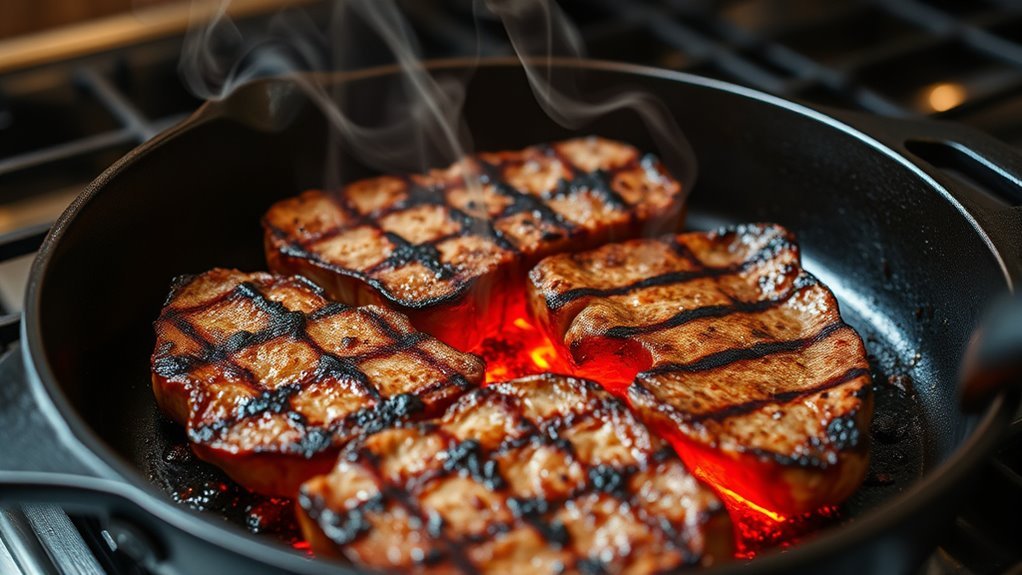 direct heat searing marks