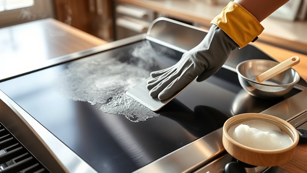 flat top grill cleaning