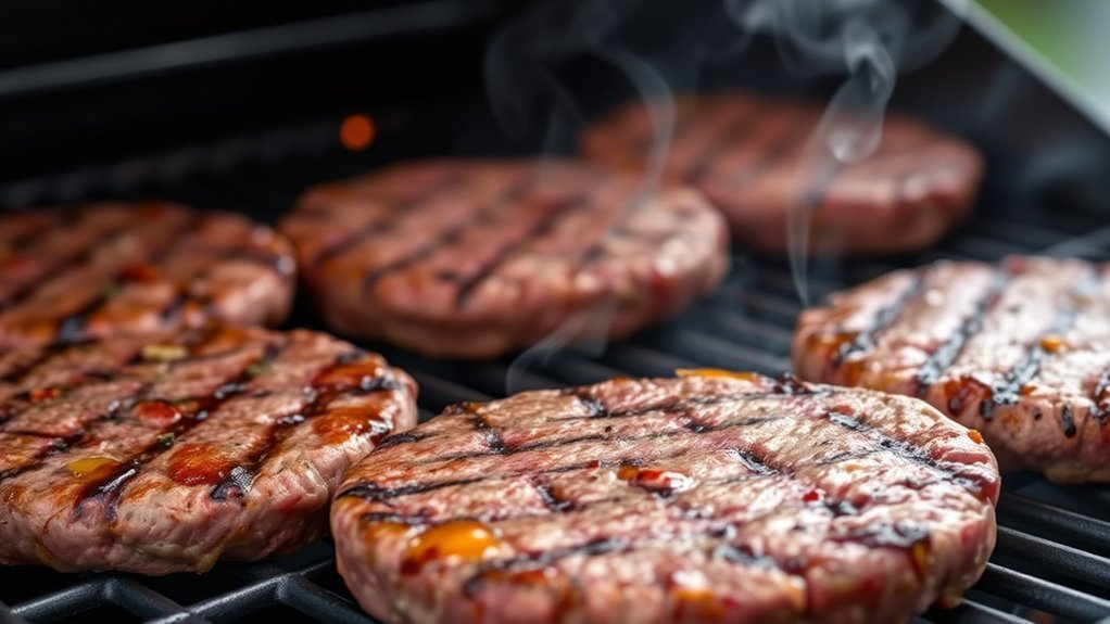 frozen burgers grill evenly