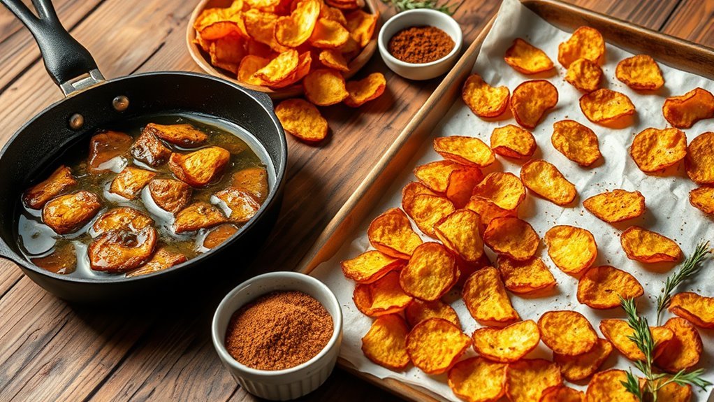 frying yields crispier richer flavor