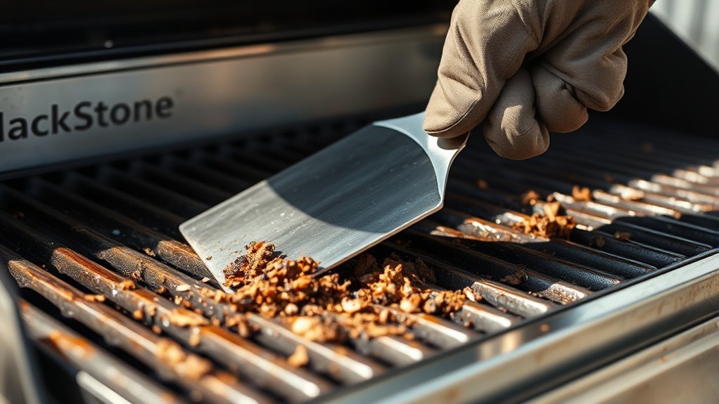 gently scrape debris regularly