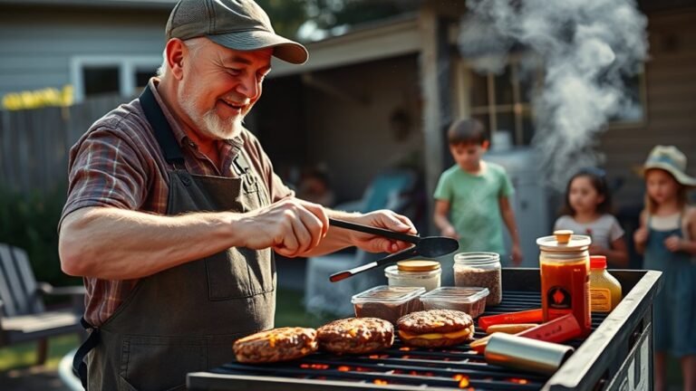 grill apron sunglasses spatula