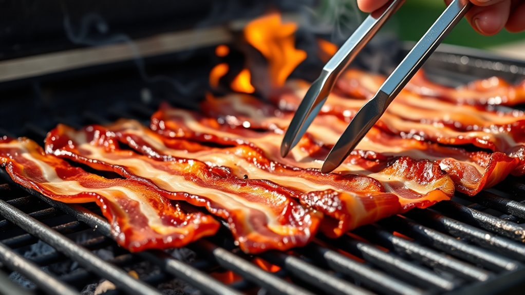 grill bacon evenly crispy
