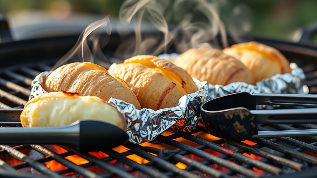 grill baked potatoes easily