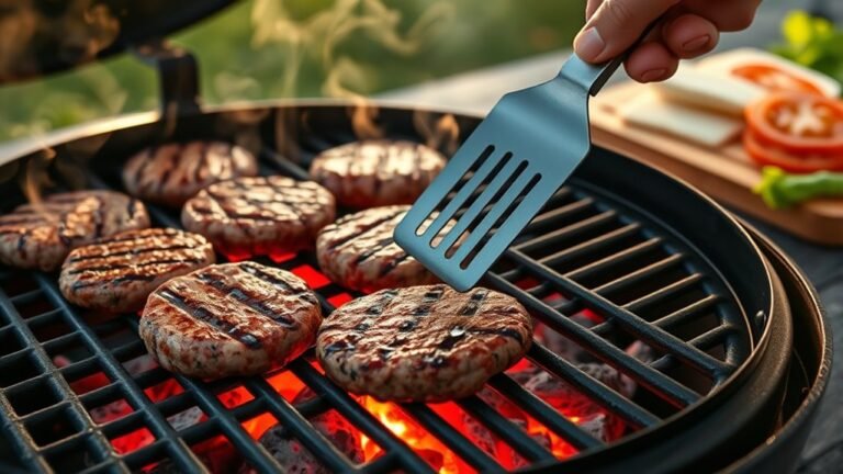 grill burgers thoroughly monitor