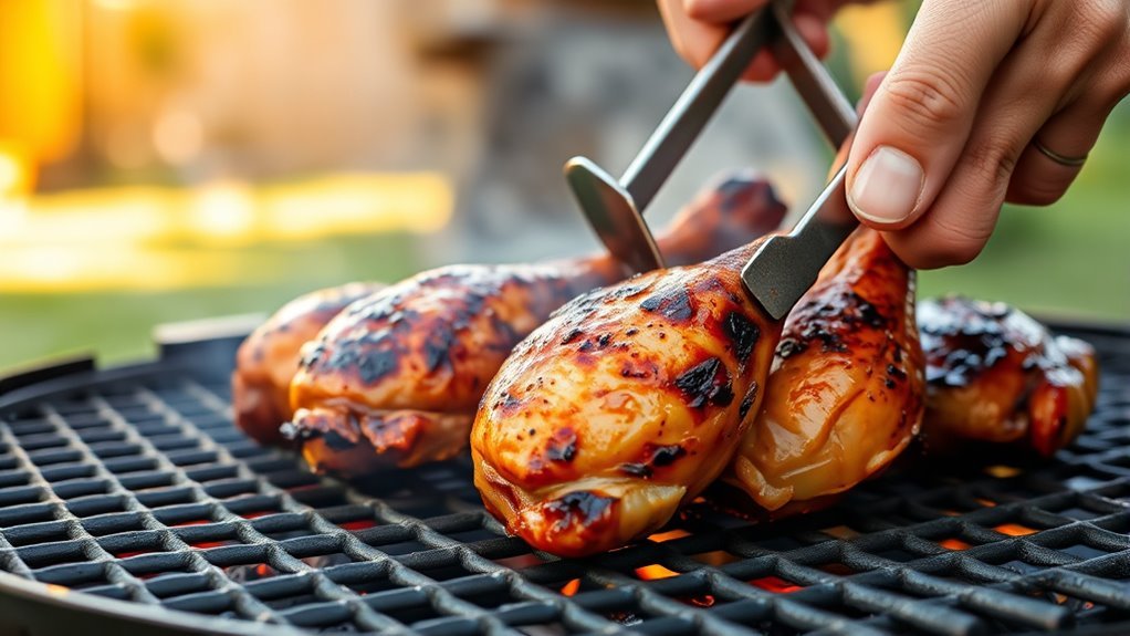 grill chicken legs thoroughly