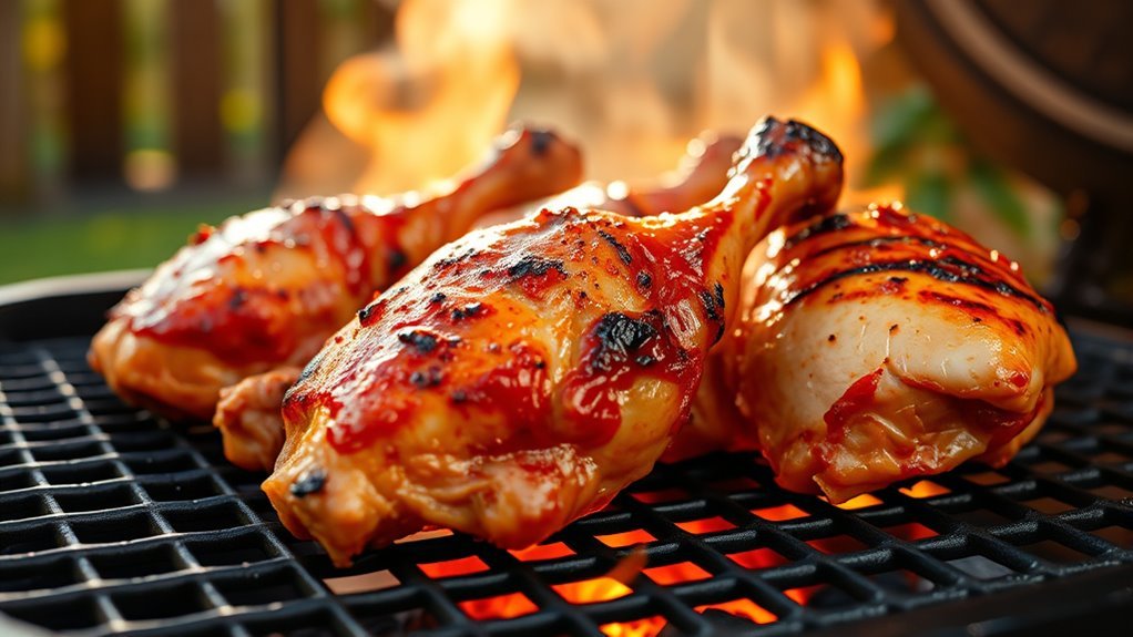 grill chicken legs thoroughly