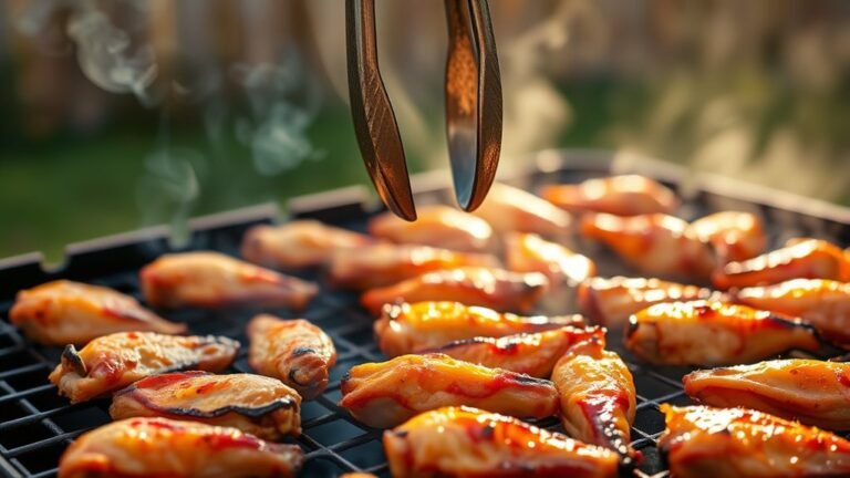 grill chicken wings thoroughly