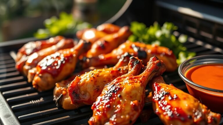 grill chicken wings thoroughly