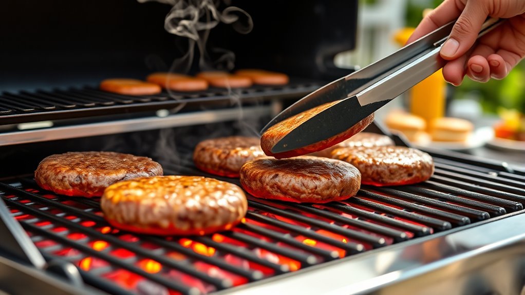 grill frozen burgers properly
