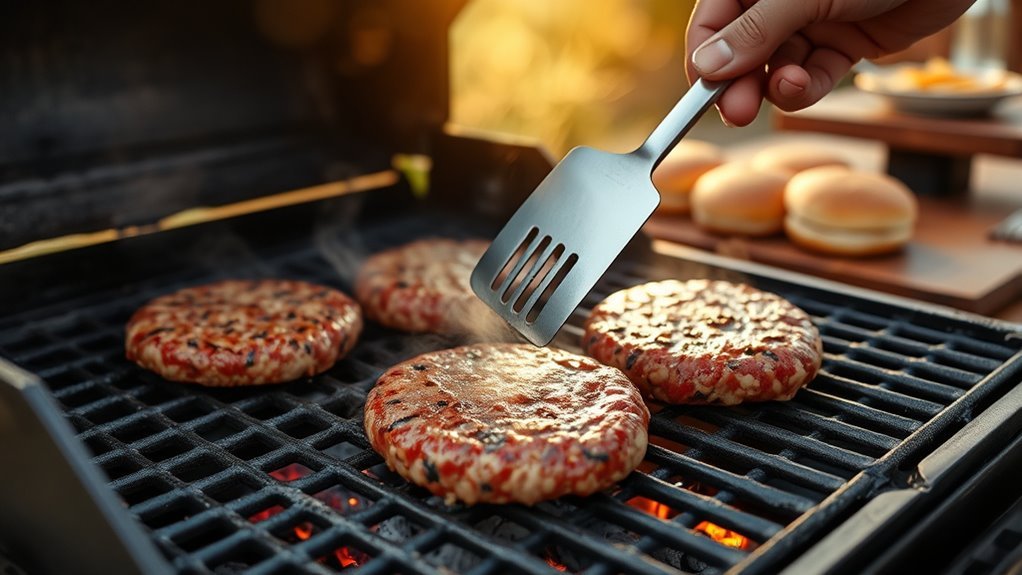 grill frozen burgers thoroughly