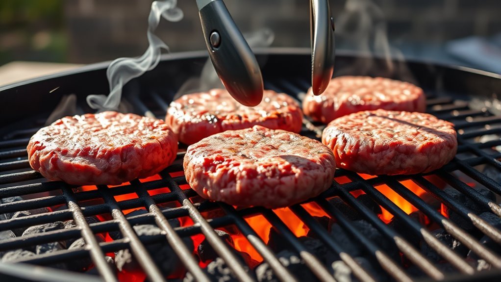grill frozen burgers time