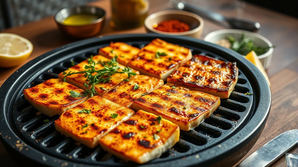 grill halloumi in five