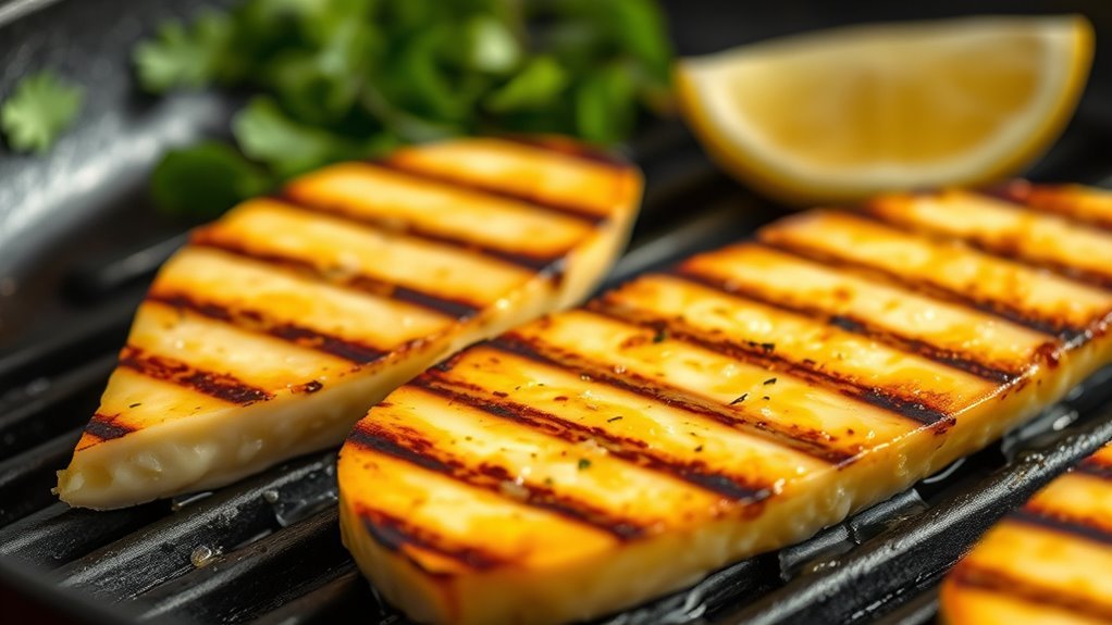 grill halloumi until golden
